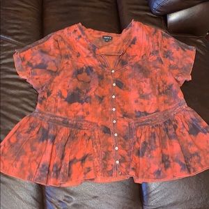 Torrid tye dye peplum shirt